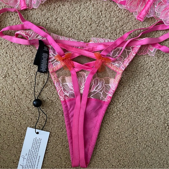 For Love And Lemons Hibiscus Embroidery Bra and Thong Panty - Picture 12 of 13